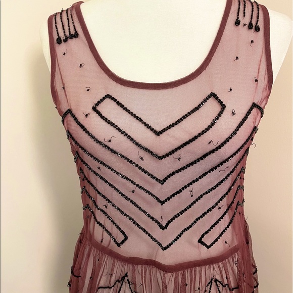 Gorgeous Free People beaded sheer slip dress! - Picture 4 of 13